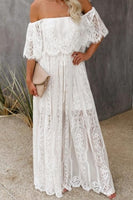 The Best Chapter Off The Shoulder Lace Maxi Dress