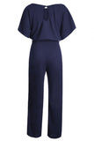 Blue Oh So Glam Belted Wide Leg Jumpsuit