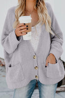 Sky Blue Oversize Button Front Cardigan