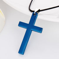 New Hot Sale Necklace for Men Jesus Crystal Cross Pendant Necklace Gold Silver and Black Cross Necklace Fashion Jewelry Xmas Ms