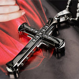 New Hot Sale Necklace for Men Jesus Crystal Cross Pendant Necklace Gold Silver and Black Cross Necklace Fashion Jewelry Xmas Ms