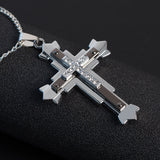 New Hot Sale Necklace for Men Jesus Crystal Cross Pendant Necklace Gold Silver and Black Cross Necklace Fashion Jewelry Xmas Ms