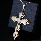 New Hot Sale Necklace for Men Jesus Crystal Cross Pendant Necklace Gold Silver and Black Cross Necklace Fashion Jewelry Xmas Ms