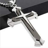 New Hot Sale Necklace for Men Jesus Crystal Cross Pendant Necklace Gold Silver and Black Cross Necklace Fashion Jewelry Xmas Ms