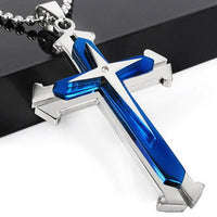 New Hot Sale Necklace for Men Jesus Crystal Cross Pendant Necklace Gold Silver and Black Cross Necklace Fashion Jewelry Xmas Ms