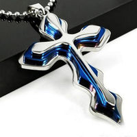 New Hot Sale Necklace for Men Jesus Crystal Cross Pendant Necklace Gold Silver and Black Cross Necklace Fashion Jewelry Xmas Ms